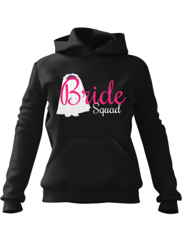 Bluza Damska z kapturem Bride Squad Czarna - Modna Odzież z Nadrukami ?