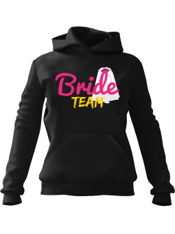 Bluza Damska z kapturem Bride Team Czarna - Modna Odzież z Nadrukami ?