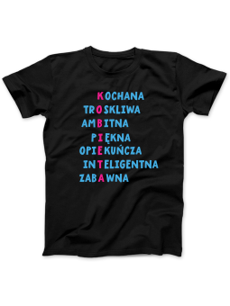 Koszulka Koszulka Damska Kobieta Krzyżówka Czarna - Śmieszne T-Shirty z Nadrukami ?