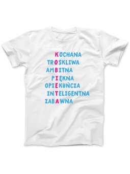 Koszulka Koszulka Damska Kobieta Krzyżówka Biała - Śmieszne T-Shirty z Nadrukami ?