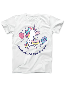 Koszulka Koszulka Damska Najsłodsza Babeczka Biała - Śmieszne T-Shirty z Nadrukami ?