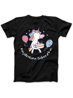 Koszulka Koszulka Damska Najsłodsza Babeczka Czarna - Śmieszne T-Shirty z Nadrukami ?