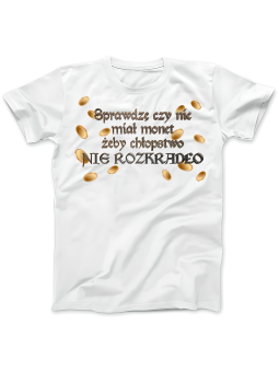 Koszulka Koszulka Damska 1670 Sprawdzę Czy Nie Miał Monet Biała - Śmieszne T-Shirty z Nadrukami ?