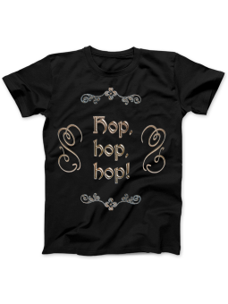 Koszulka Koszulka Damska 1670 Hop, hop, hop! Czarna - Śmieszne T-Shirty z Nadrukami ?