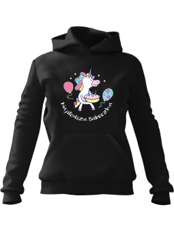 Bluza Damska z kapturem Najsłodsza Babeczka Czarna - Modna Odzież z Nadrukami ?