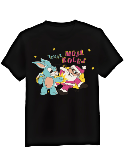 Koszulka Koszulka Męska Teraz Moja Kolej Czarna - Śmieszne T-Shirty z Nadrukami ?