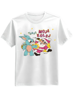 Koszulka Koszulka Męska Teraz Moja Kolej Biała - Śmieszne T-Shirty z Nadrukami ?