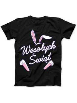 Koszulka Koszulka Damska Wesołych Świąt Wielkanocnych Czarna - Śmieszne T-Shirty z Nadrukami ?