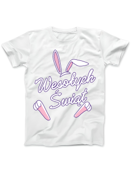 Koszulka Koszulka Damska Wesołych Świąt Wielkanocnych Biała - Śmieszne T-Shirty z Nadrukami ?