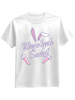 Koszulka Koszulka Męska Wesołych Świąt Wielkanocnych Biała - Śmieszne T-Shirty z Nadrukami ?