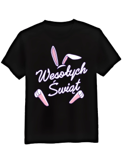 Koszulka Koszulka Męska Wesołych Świąt Wielkanocnych Czarna - Śmieszne T-Shirty z Nadrukami ?