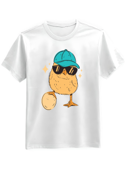 Koszulka Koszulka Męska Kurczak w Okularach Biała - Śmieszne T-Shirty z Nadrukami ?