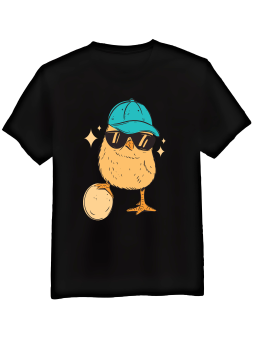 Koszulka Koszulka Męska Kurczak w Okularach Czarna - Śmieszne T-Shirty z Nadrukami ?