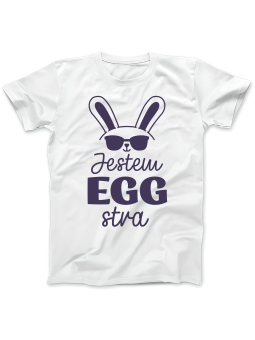 Koszulka Koszulka Damska Jestem EGGstra Biała - Śmieszne T-Shirty z Nadrukami ?