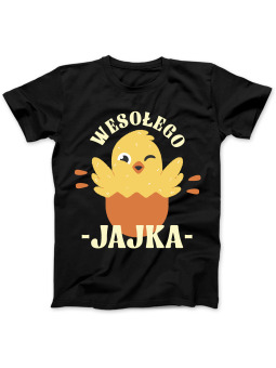 Koszulka Koszulka Damska Wesołego Jajka Czarna - Śmieszne T-Shirty z Nadrukami ?