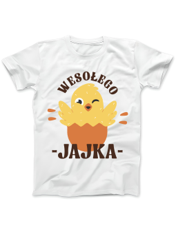 Koszulka Koszulka Damska Wesołego Jajka Biała - Śmieszne T-Shirty z Nadrukami ?