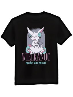 Koszulka Koszulka Męska Wielkanoc Może Poczekać Czarna - Śmieszne T-Shirty z Nadrukami ?