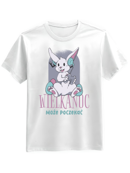 Koszulka Koszulka Męska Wielkanoc Może Poczekać Biała - Śmieszne T-Shirty z Nadrukami ?