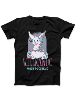 Koszulka Koszulka Damska Wielkanoc Może Poczekać Czarna - Śmieszne T-Shirty z Nadrukami ?