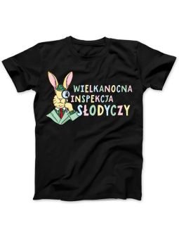 Koszulka Koszulka Damska Wielkanocna Inspekcja Słodyczy Czarna - Śmieszne T-Shirty z Nadrukami ?