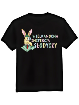 Koszulka Koszulka Męska Wielkanocna Inspekcja Słodyczy Czarna - Śmieszne T-Shirty z Nadrukami ?