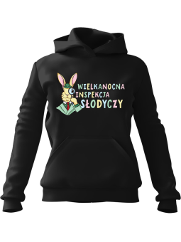 Bluza Męska z kapturem Wielkanocna Inspekcja Słodyczy Czarna - Śmieszne gadżety z Nadrukami ?