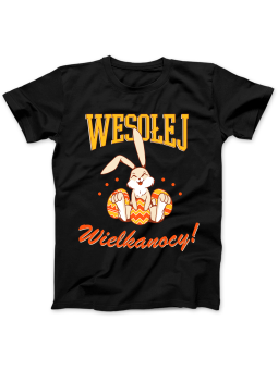 Koszulka Koszulka Damska Wesołej Wielkanocy Czarna - Śmieszne T-Shirty z Nadrukami ?