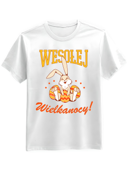 Koszulka Koszulka Męska Wesołej Wielkanocy Biała - Śmieszne T-Shirty z Nadrukami ?