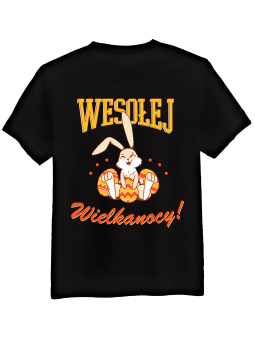 Koszulka Koszulka Męska Wesołej Wielkanocy Czarna - Śmieszne T-Shirty z Nadrukami ?