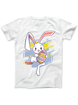 Koszulka Koszulka Damska Zajączek z Jajkiem Biała - Śmieszne T-Shirty z Nadrukami ?