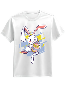 Koszulka Koszulka Męska Zajączek z Jajkiem Biała - Śmieszne T-Shirty z Nadrukami ?