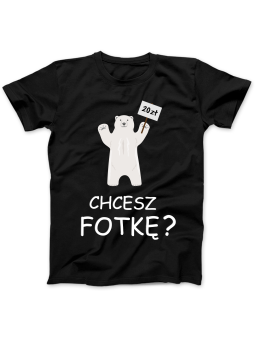 Koszulka Koszulka Damska Chcesz Fotkę? Czarna - Śmieszne T-Shirty z Nadrukami ?