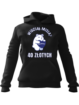 Bluza Męska z kapturem Widział Misia Czarna - Śmieszne gadżety z Nadrukami ?