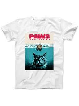 Koszulka Koszulka Damska Kot Szczęki Biała - Śmieszne T-Shirty z Nadrukami ?