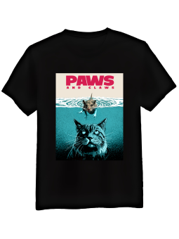 Koszulka Koszulka Męska Kot Szczęki Czarna - Śmieszne T-Shirty z Nadrukami ?