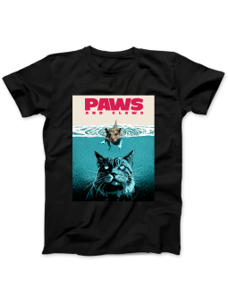 Koszulka Koszulka Damska Kot Szczęki Czarna - Śmieszne T-Shirty z Nadrukami ?