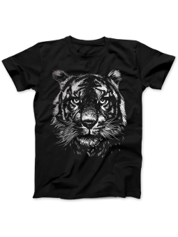 Koszulka Koszulka Damska Realistyczny Tygrys Czarna - Śmieszne T-Shirty z Nadrukami ?