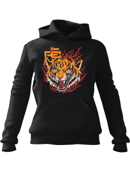 Bluza Damska z kapturem Anime Tygrys Czarna - Modna Odzież z Nadrukami ?