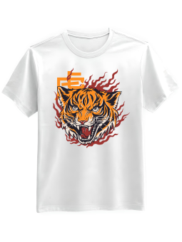 Koszulka Koszulka Męska Anime Tygrys Biała - Śmieszne T-Shirty z Nadrukami ?