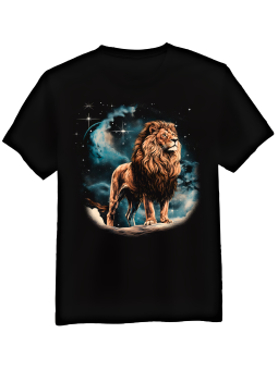 Koszulka Koszulka Męska Lew Nocą Czarna - Śmieszne T-Shirty z Nadrukami ?