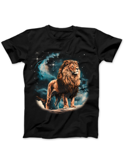 Koszulka Koszulka Damska Lew Nocą Czarna - Śmieszne T-Shirty z Nadrukami ?