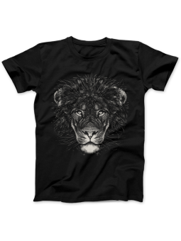 Koszulka Koszulka Damska Realistyczny Lew  Czarna - Śmieszne T-Shirty z Nadrukami ?