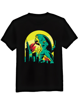 Koszulka Koszulka Męska Nosacz Godzilla Czarna - Śmieszne T-Shirty z Nadrukami ?
