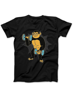 Koszulka Koszulka Damska Trenująca Małpa Czarna - Śmieszne T-Shirty z Nadrukami ?