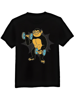 Koszulka Koszulka Męska Trenująca Małpa Czarna - Śmieszne T-Shirty z Nadrukami ?