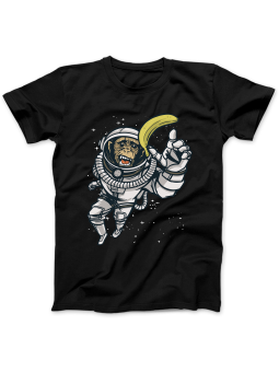 Koszulka Koszulka Damska Małpa Astronauta Czarna - Śmieszne T-Shirty z Nadrukami ?