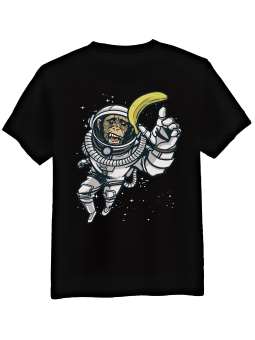 Koszulka Koszulka Męska Małpa Astronauta Czarna - Śmieszne T-Shirty z Nadrukami ?