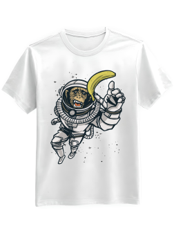 Koszulka Koszulka Męska Małpa Astronauta Biała - Śmieszne T-Shirty z Nadrukami ?