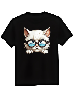 Koszulka Koszulka Męska Kot w Goglach Czarna - Śmieszne T-Shirty z Nadrukami ?