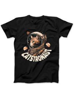 Koszulka Koszulka Damska Catstronaut Czarna - Śmieszne T-Shirty z Nadrukami ?